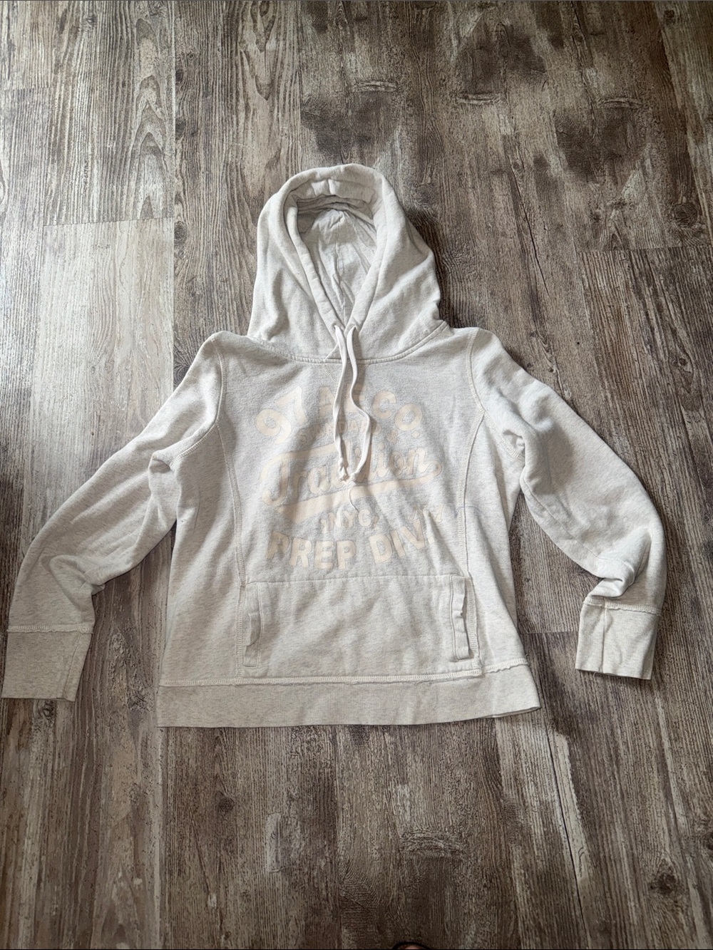 American Eagle Outfitters Light Cream Hooded Sweatshirt